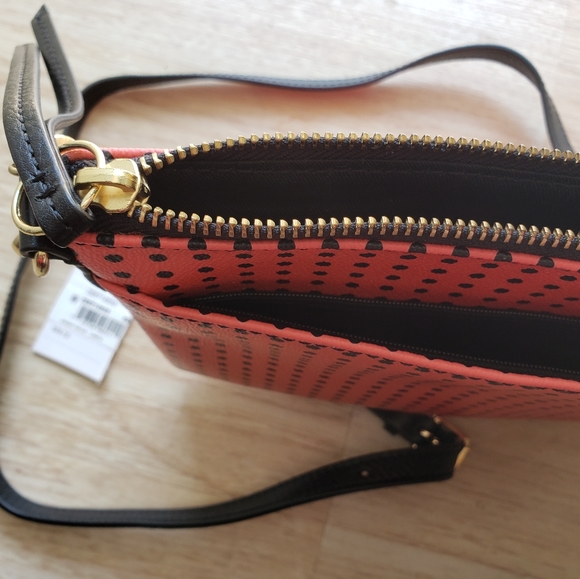 Fossil Pink/ Coral Polka Dot Handbag - Picture 3 of 4